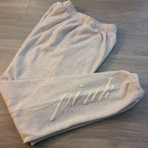 PINK Victoria's Secret Light Gray Womens XS Sweatpants W/ Pockets Drawstring